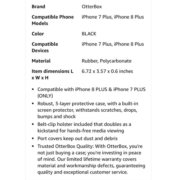 NWOB OtterBox iPhone 8 Plus & iPhone 7 Plus (ONLY) Defender Series Case … - Picture 2 of 4